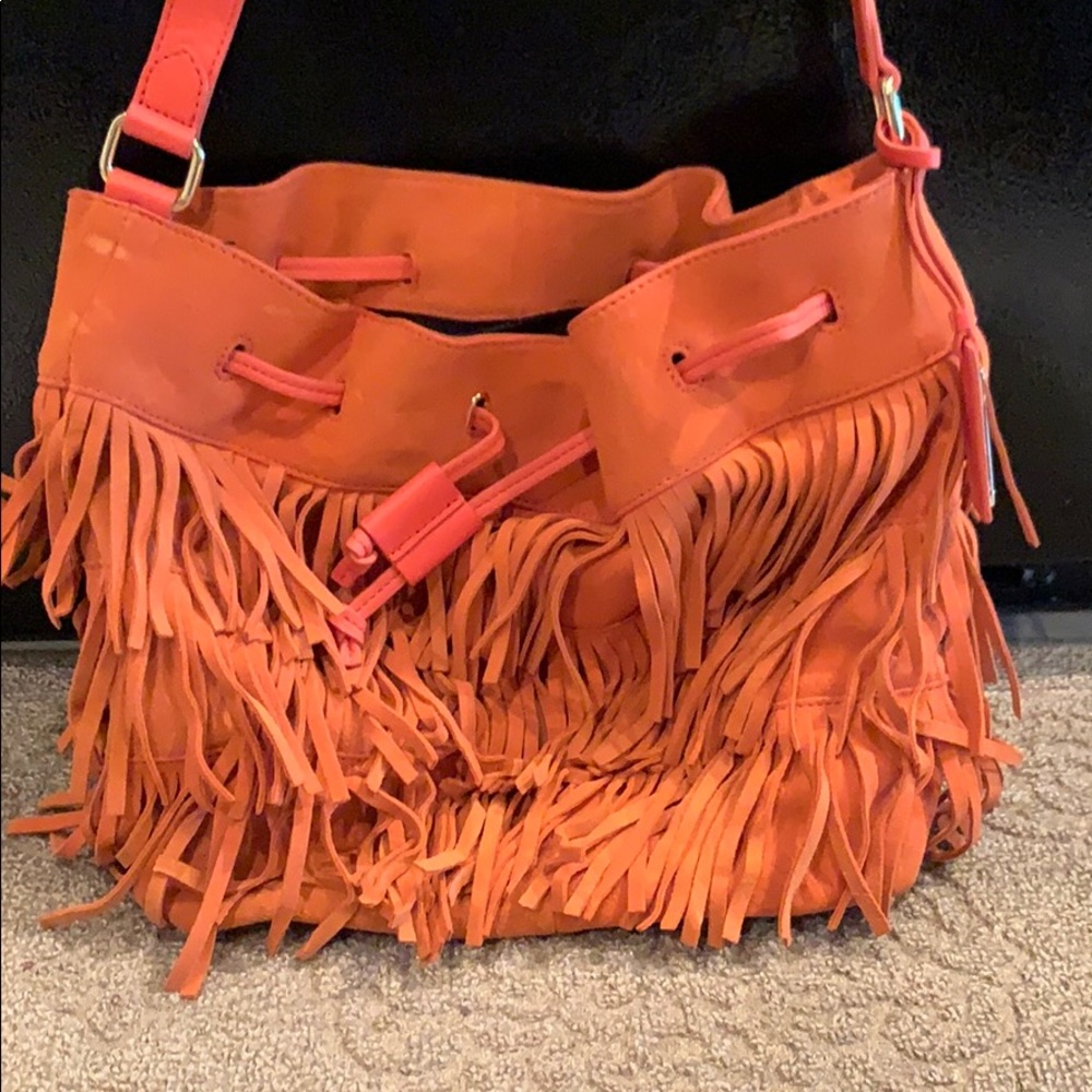 Vince Camuto orange fringe bag